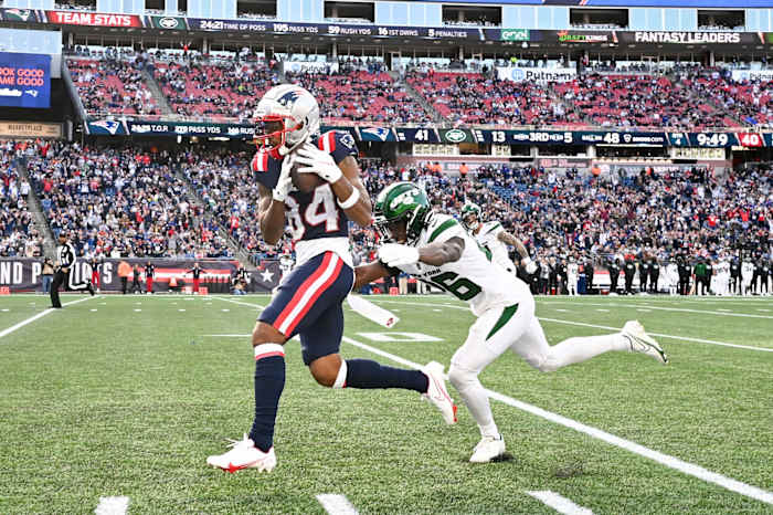 New England Patriots WR Kendrick Bourne scores against New York Jets